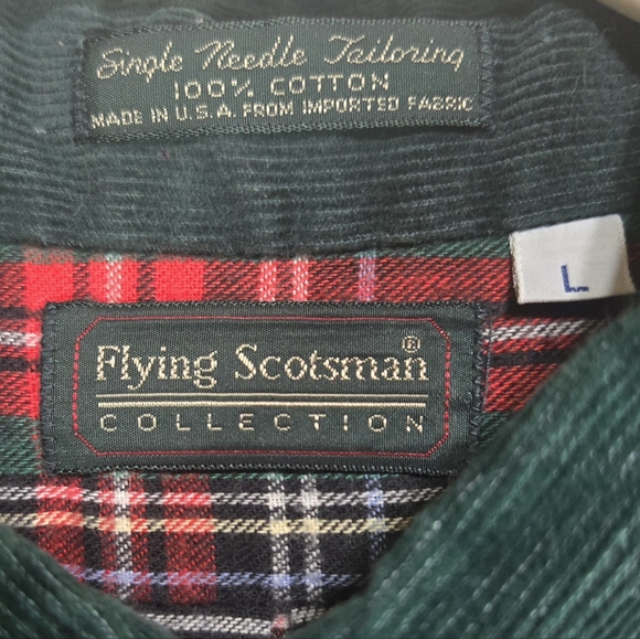 VINTAGE Fying Scotsman Flannel Button Down Shirt Size Large - Picture 4 of 6